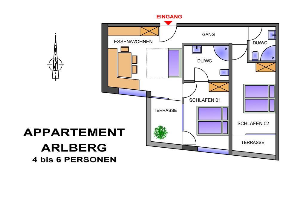 Apart Bellevue Pettneu am Arlberg Szoba fotó